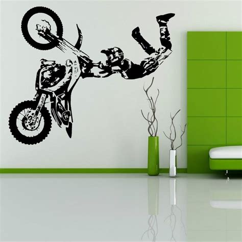 VINYL MOTOCICLETTA X GIOCHI MX MOTOCROSS DIRT BIKE Wall Sticker DIY Art Motobike Rollover show ...