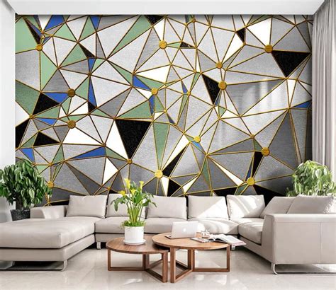 3D Color Geometry WC89 Wall Murals | AJ Wallpaper