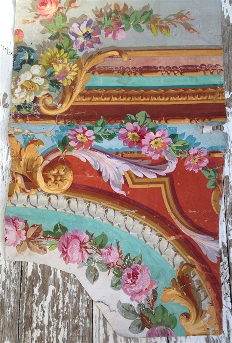 Antique French Wallpaper - Hand Painted Design