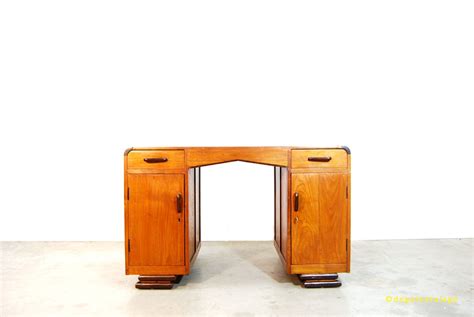 Vintage jaren 30 houten bureau / art deco stijl | DE GELE ETALAGE | BUREAUS / DESK | Pinterest ...