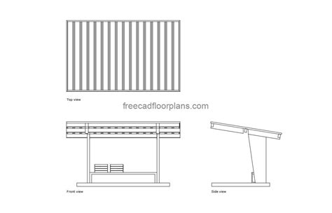 Waiting Shed - Free CAD Drawings