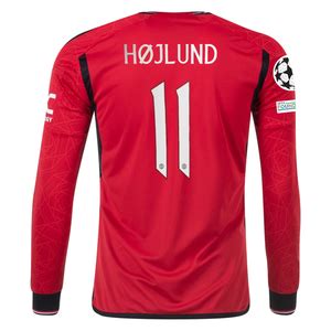 adidas Manchester United Authentic Rasmus Hojlund Long Sleeve Home Jer ...