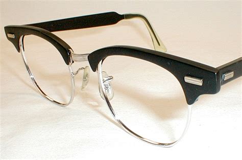 Vintage Mens Eyeglasses Frames Black 50s-60s Tart