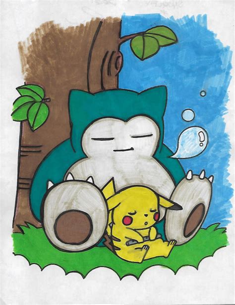 Pikachu and Snorlax -Pokemon- by AnimeMookie on DeviantArt