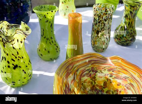 Seattle Washington State USA Decorative glass vessels on display for ...