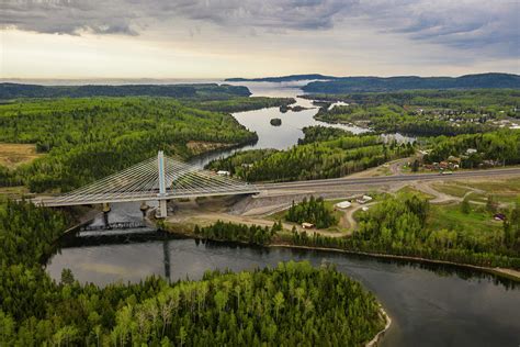 Nipigon River Bridge Overlooking Nipigon Bay During Sunrise Photograph ...