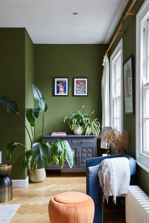 A London Apartment with Olive Green Living Room - The Nordroom