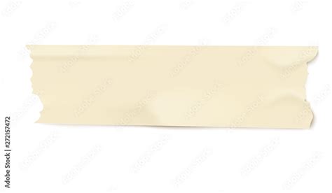 Piece of light yellow adhesive masking tape with realistic duct paper ...