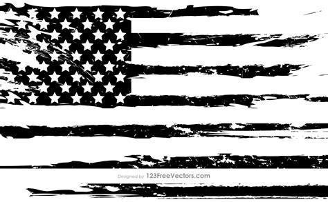 easy to color American Flag Clipart Black And White american flag usa ...