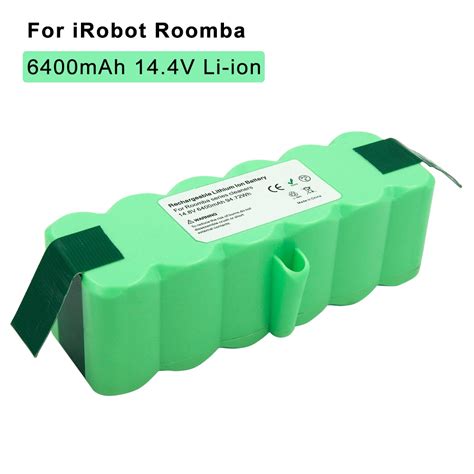 14.8V 6.4Ah Li ion Rechargeable Battery for IRobot Roomba Vacuum ...