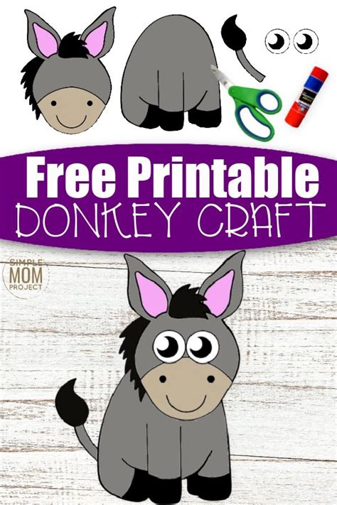 Cut and Paste Donkey Craft with Free Donkey Template – Simple Mom Project