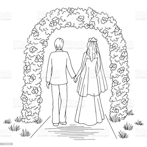 Wedding Flower Arch Graphic Black White Landscape Ske - vrogue.co