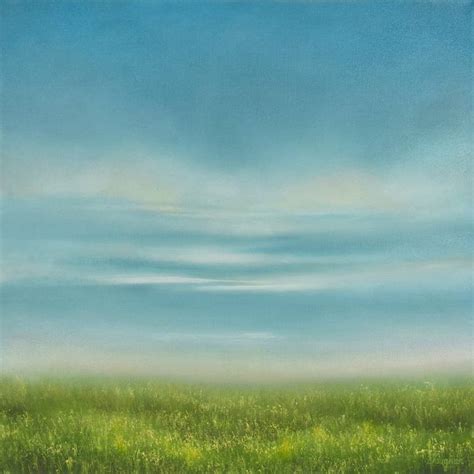 Summer Grass - Blue Sky Landscape Painting by Suzanne Vaughan | Saatchi Art