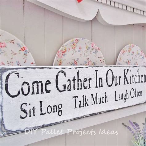 20 DIY Ideas For Pallets 1 | Wooden kitchen signs, Kitchen signs, Diy signs