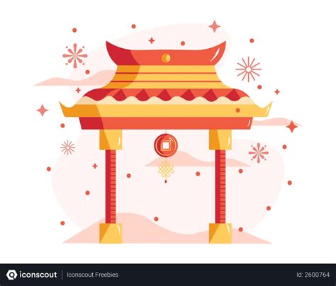 Free Chinese Gate Illustration - Free Download Festival & Days Illustrations | IconScout