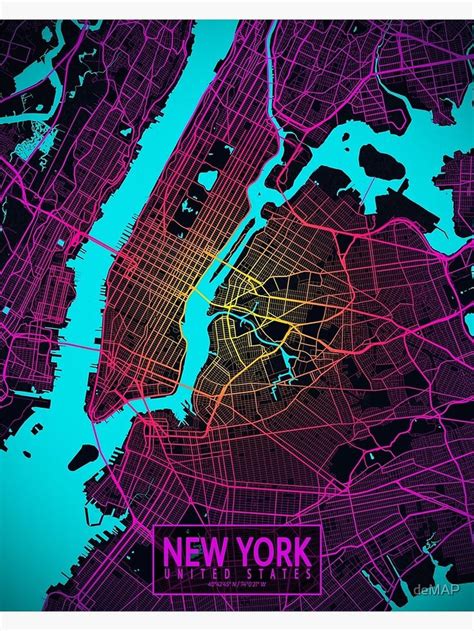 New York City Map Of The Usa Blueprint Poster By Dema - vrogue.co