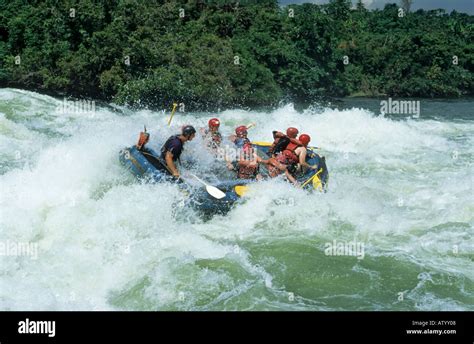 White water rafting on the River Nile, Bujagali Falls, Uganda Stock Photo - Alamy