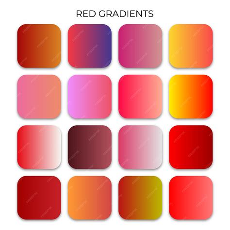 Premium Vector | SET OF RED GRADIENT COLOR PALETTE