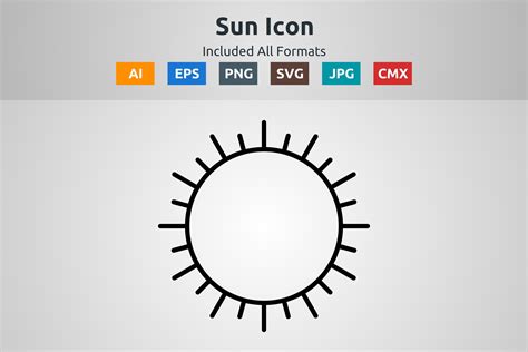 Sun Vector Outline Icon Graphic by abidehtisham198 · Creative Fabrica