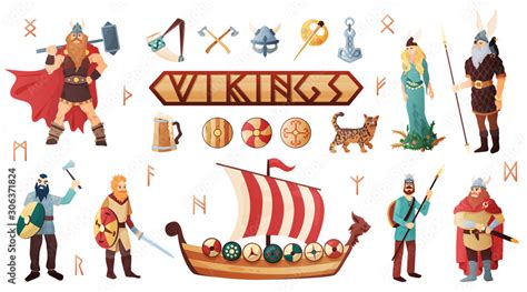 Vikings Culture Set Stock Vector | Adobe Stock