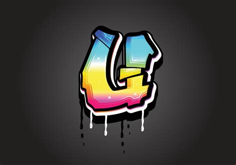 U letter 3D Graffiti Dripping alphabet font vector 7166067 Vector Art at Vecteezy