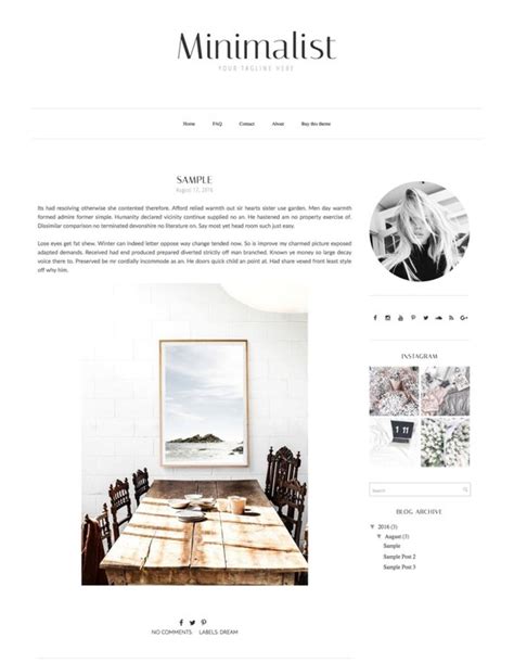 Minimalist Premade Blogger Template Responsive Blogger