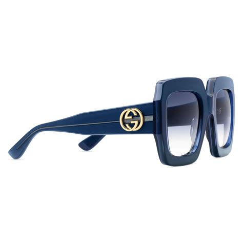 Gucci - Square Acetate Sunglasses - Blue - Gucci Eyewear - Avvenice