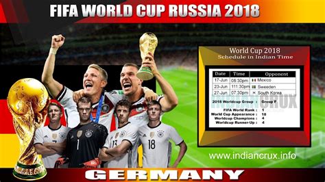 Germany National Team Schedule and Results at FIFA World Cup 2018