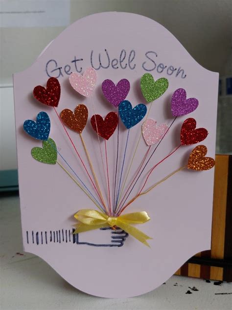 Get well card | Diy valentines gifts, Handmade craft cards, Valentines diy