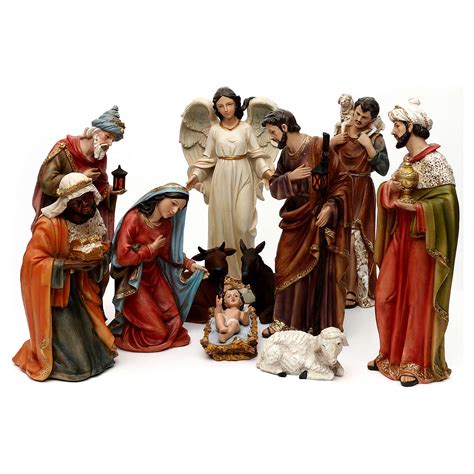 Complete Nativity set, in bright colored resin 40 cm | online sales on HOLYART.com