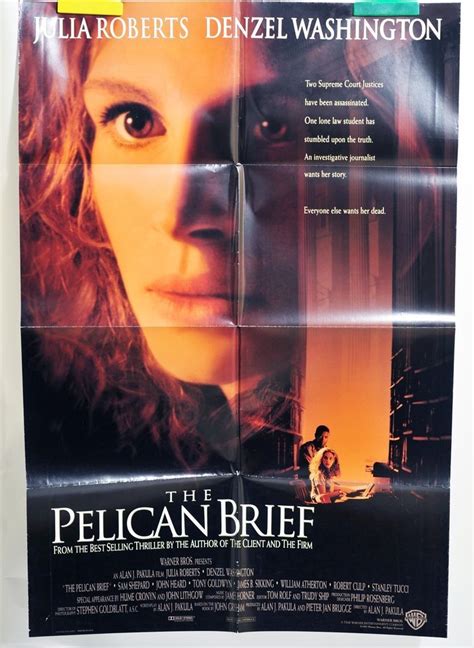 Julia Roberts Poster The Pelican Brief Movie Folded One Sheet 40" x27" 1993 | eBay in 2021 ...