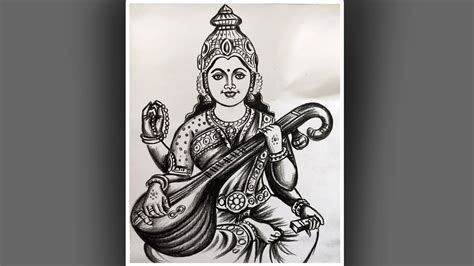 Basant Panchami drawing / Saraswati Puja drawing / happy saraswati puja ...