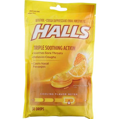 HALLS Relief Honey Lemon Cough Drops, Economy Pack, 80, 48% OFF