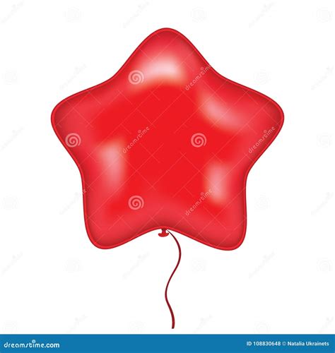 Red star balloon stock vector. Illustration of isolated - 108830648