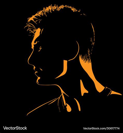 Man portrait silhouette in contrast backlight Vector Image