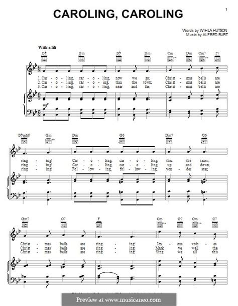 Caroling, Caroling (Nat King Cole) by A. Burt - sheet music on MusicaNeo