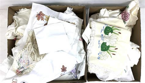 Lot - Collection Of White Linen Fabric