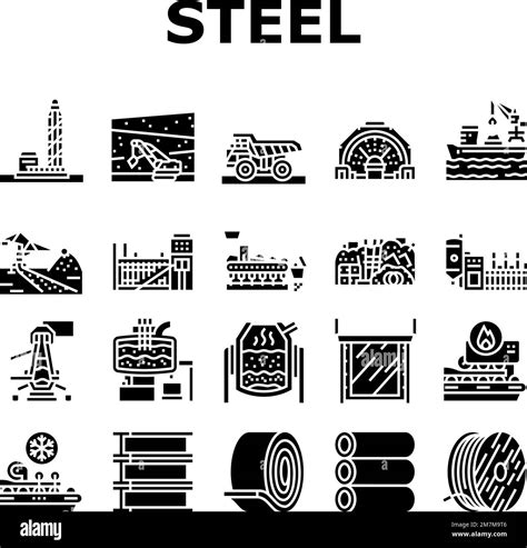 steel production industry metal icons set vector Stock Vector Image & Art - Alamy