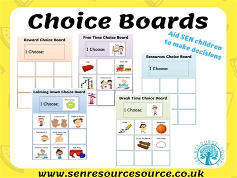 Free Editable Choice Board Templates