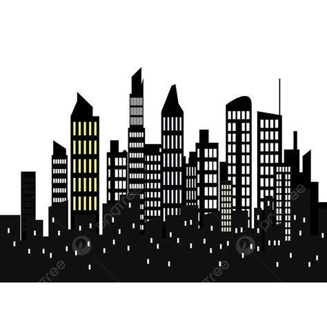 Silhouettes Cityscape Silhouette PNG Images, Free Png Night Cityscape ...