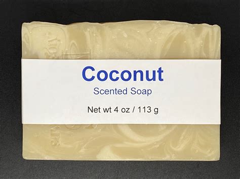 Coconut Scented Cold Process Soap with Shea Butter, 4 oz / 113 g bar