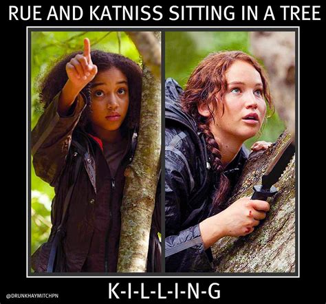 Rue and Katniss... I'm going to quietly sing this at school tomorrow and see who gets it ...