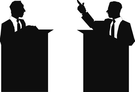 Nagy, Richard. “Image of Two Black and White Animated Debaters Debating ...