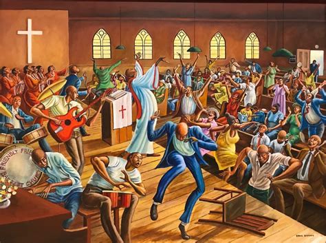 Friendly Friendship Baptist Church by Ernie Barnes | African american ...