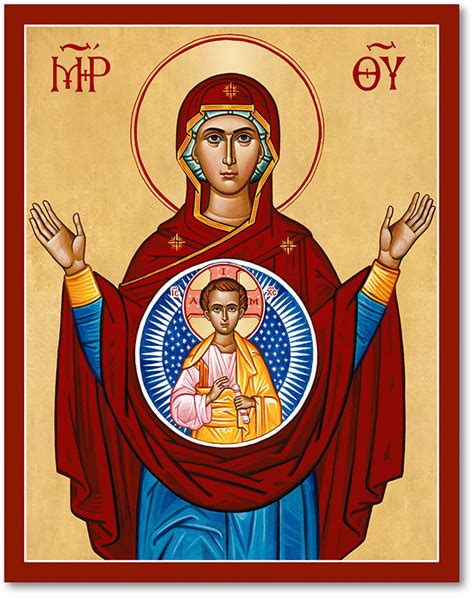 Blessed Virgin Mary Icons: Our Lady of the Sign Icon | Monastery Icons