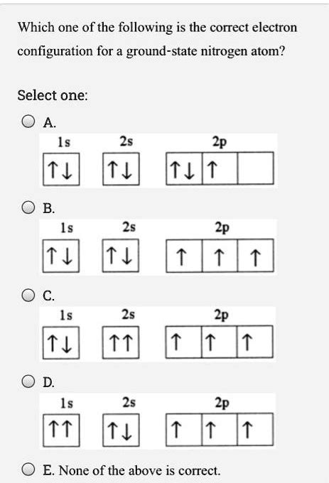 SOLVED: Which one of the following is the correct electron ...