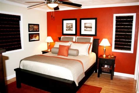 red, black, champange and taupe. | Bedroom orange, Orange bedroom decor ...