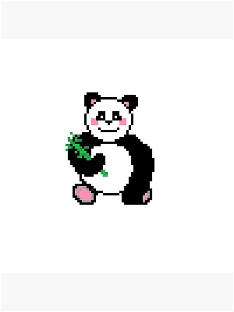 "Cute Pixel Panda Holding A Bamboo" Poster for Sale by prestoletrey | Redbubble