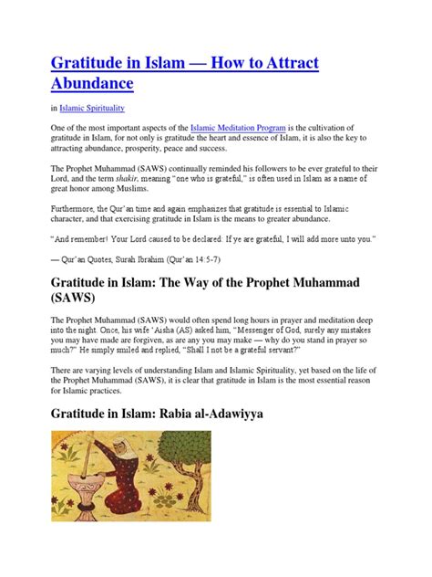 Gratitude in Islam | PDF | Gratitude | Meditation