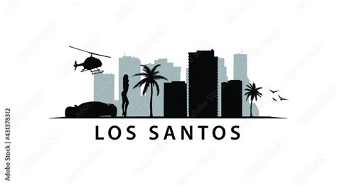 Los Santos City Skyline USA America Landscape Stock Vector | Adobe Stock